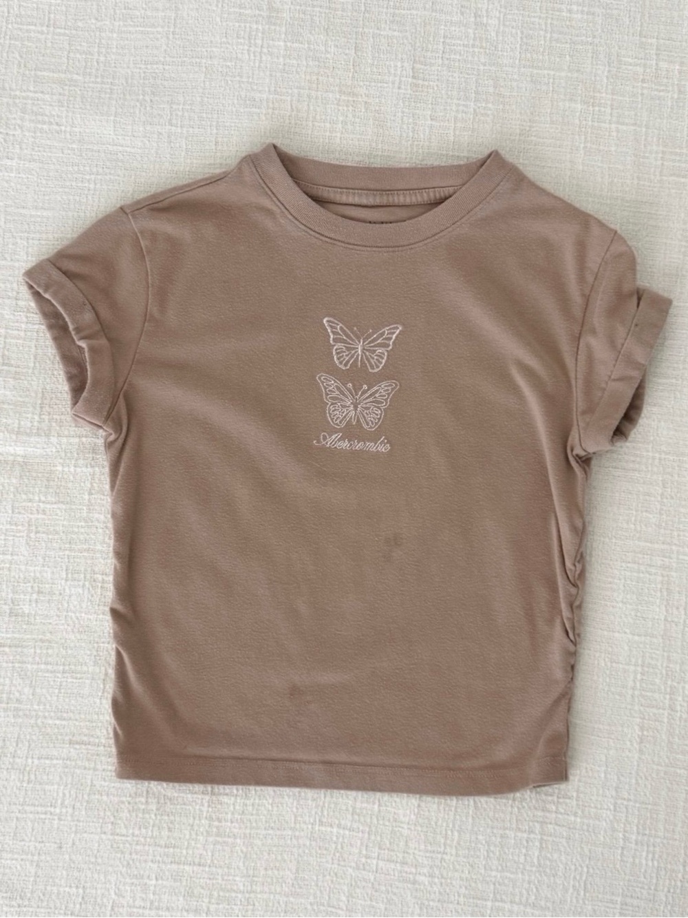 abercrombie kids Brown Butterfly Graphic Short Sleeve Tee